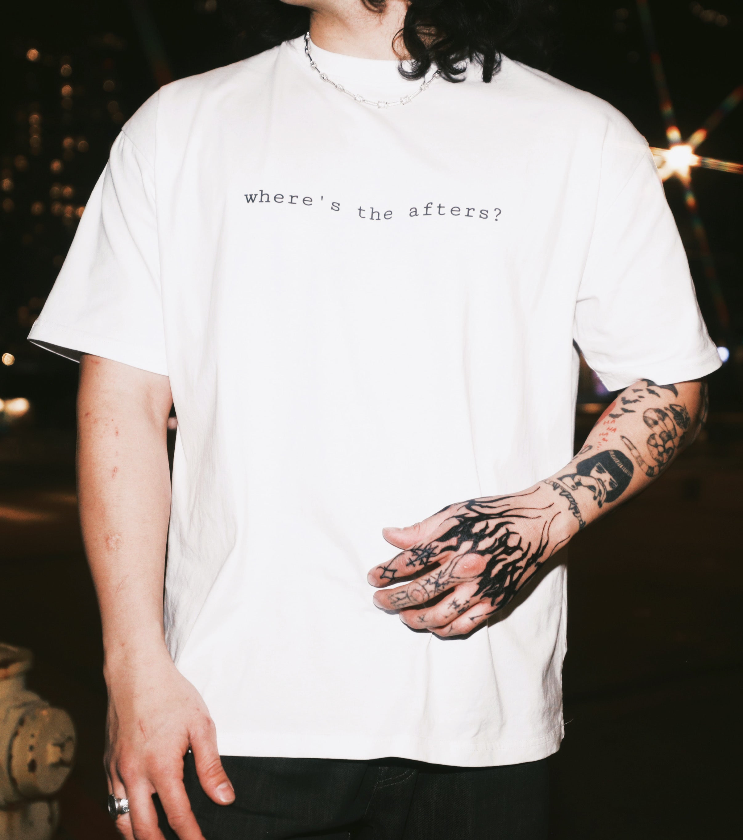 where’s the afters? Deep Drop Shoulder Tee