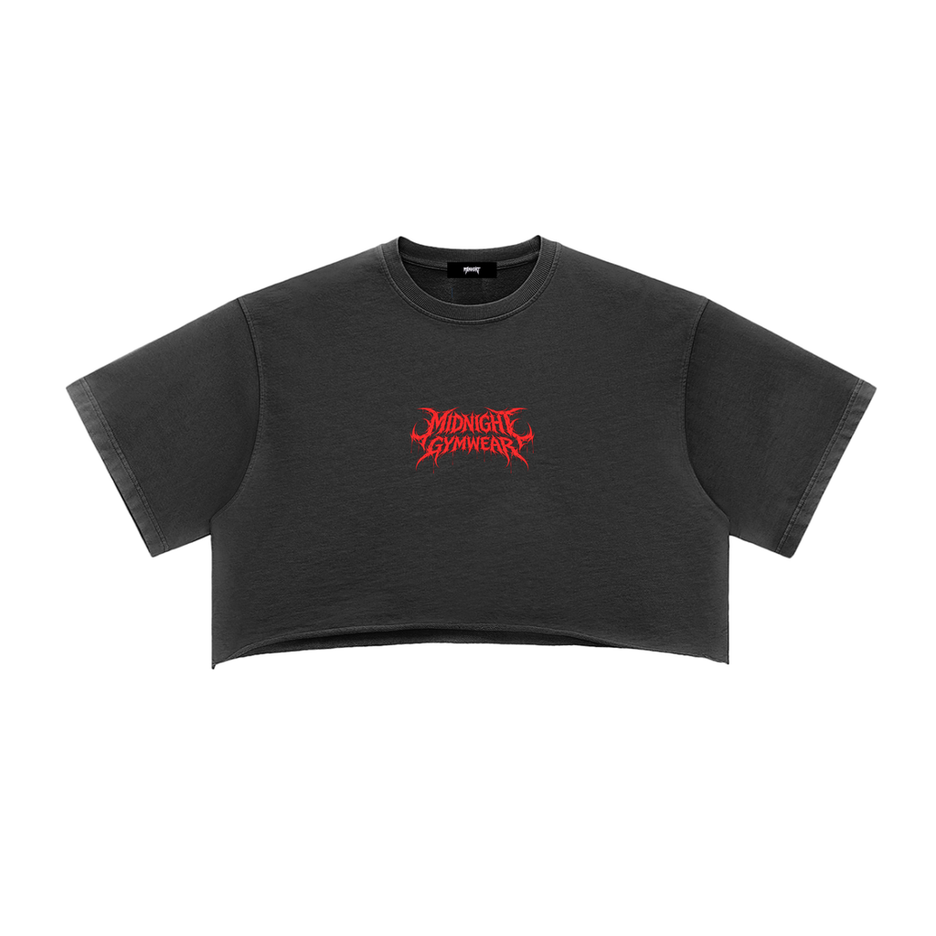 Snow Washed Raw Edge Crop Top
