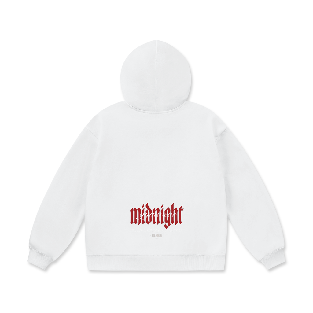 Midnight On White Hoodie